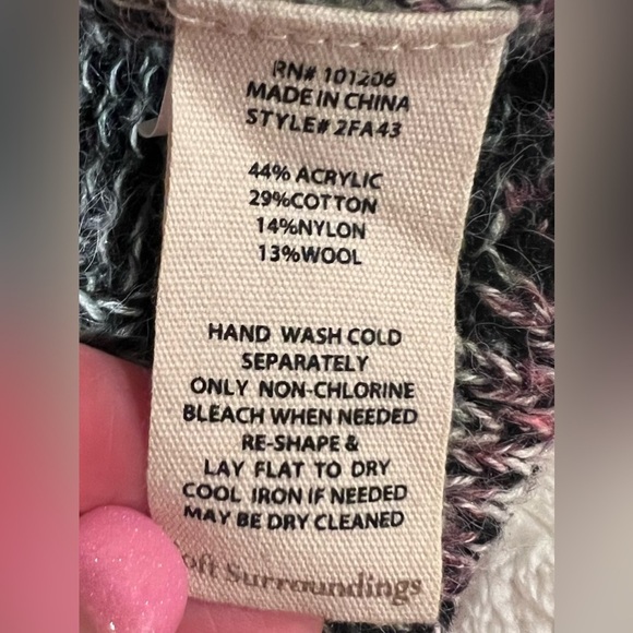 Soft Surroundings Women Longline Cardigan Sweater Open Front Size L/XL Zig Zag - Picture 6 of 6